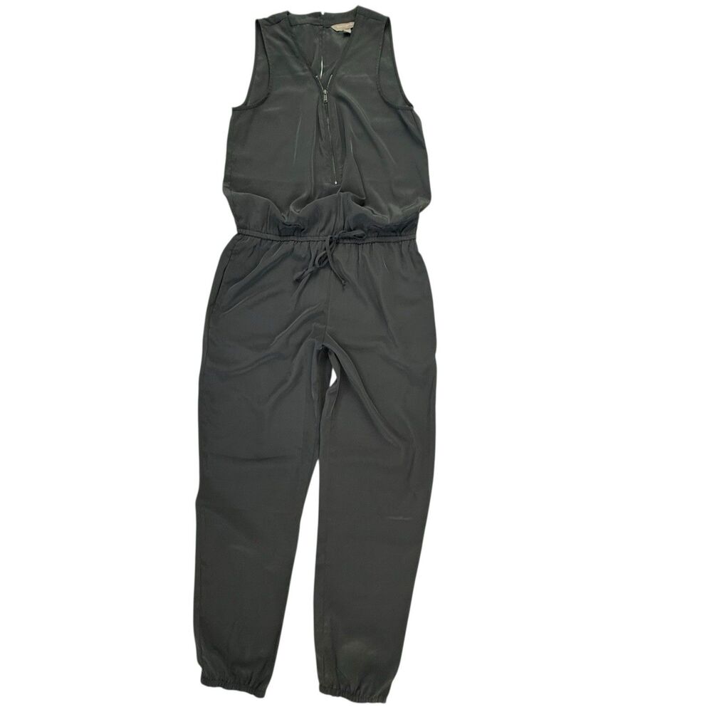 Banana Republic Gray Jogger Jumpsuit Size 0 Sleeveless Elastic Waist Drawstring